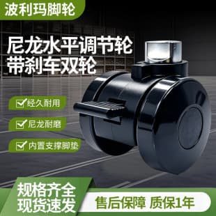 Nylon Leveling Dual Wheel Swivel Caster with Brake Shelf 2.5 inch Roller Wheel Wholesale Silent