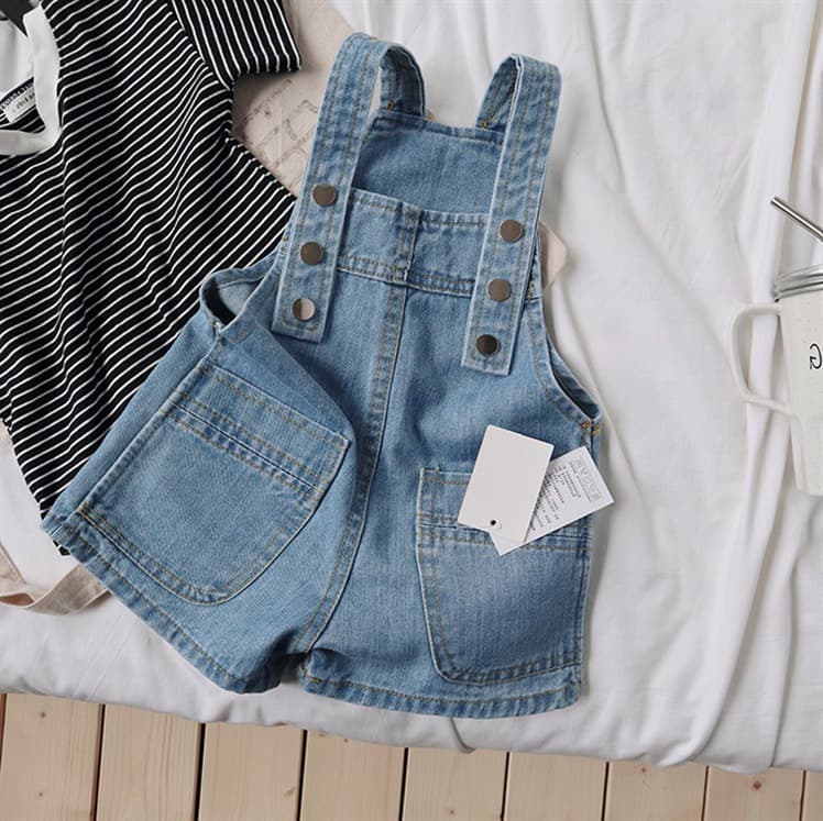 Spring/Summer New Baby Boys and Girls Denim Overalls Shorts Casual Stylish Trendy Overall