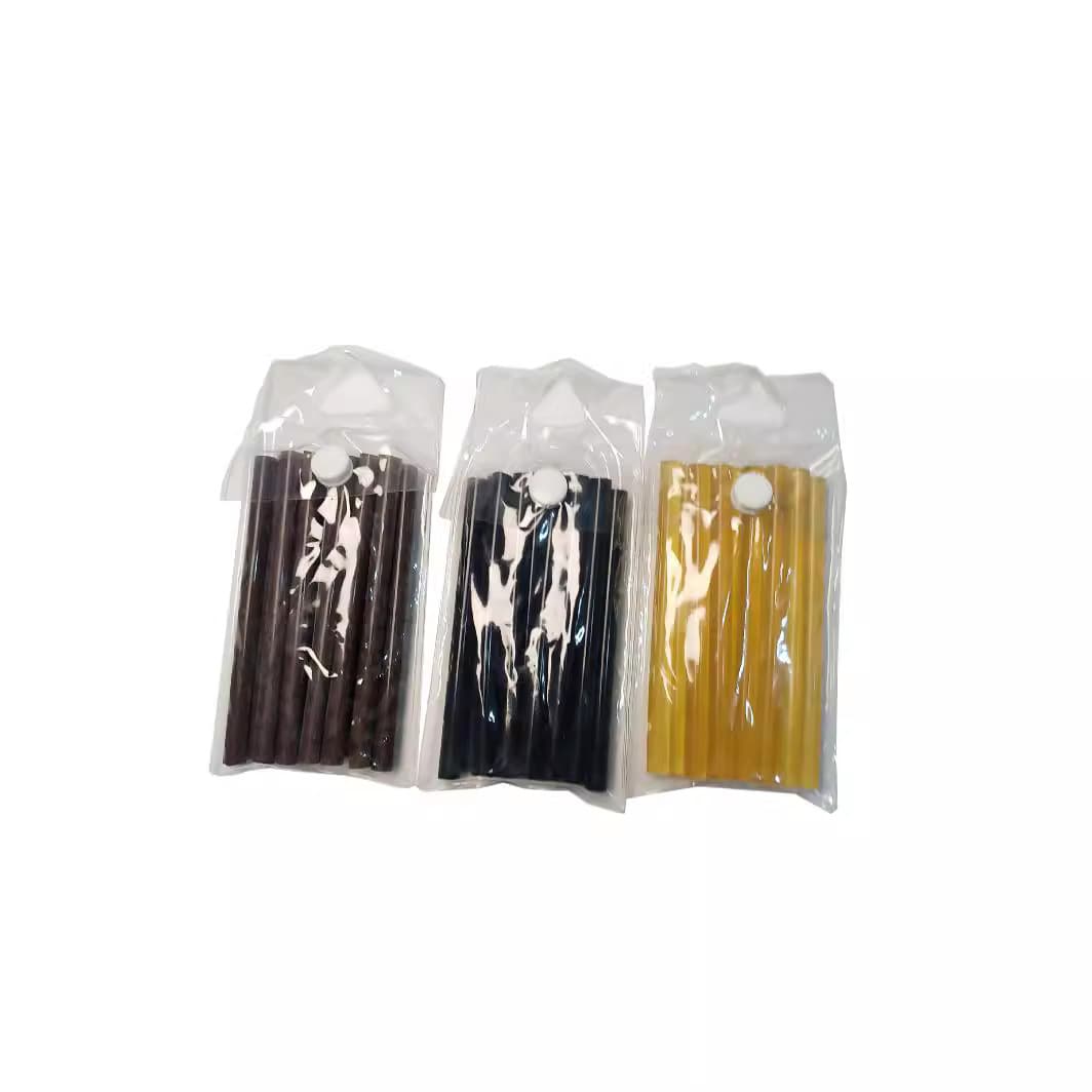 Black Brown Yellow Hot Melt Glue Sticks for Hair Extensions, Adhesive Glue Sticks for Real Hair Bonding