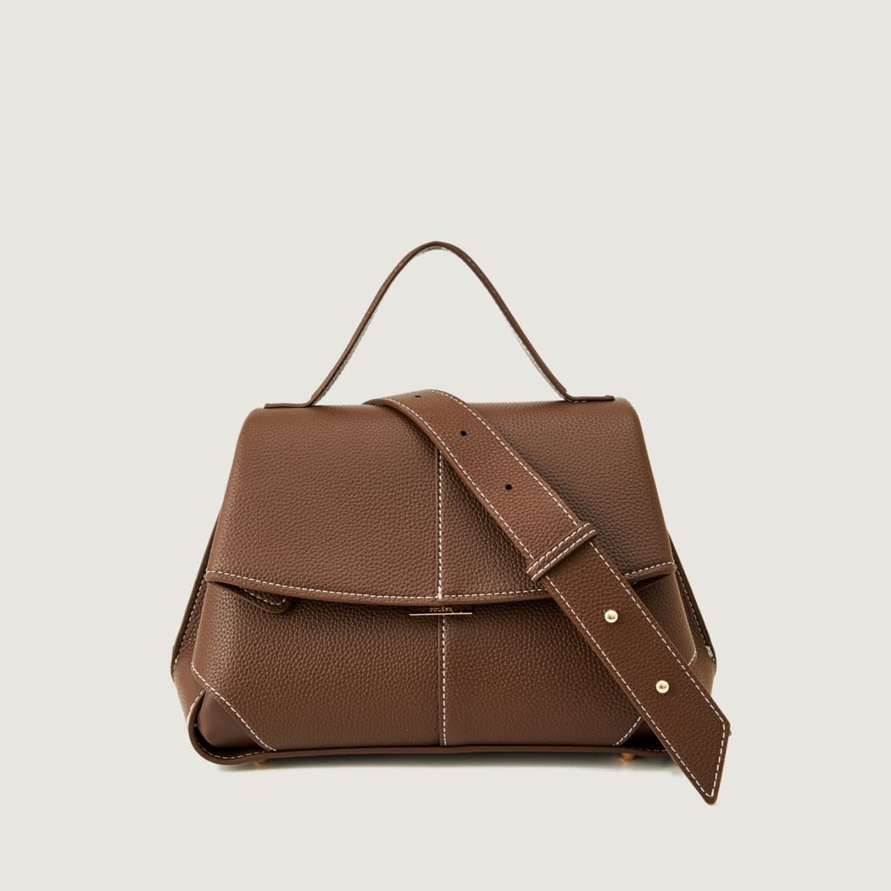Cross-border 2026 New French Lychee Pattern Light Luxury Pleated Smile Bag Large Capacity Solid Color Wide Strap Shoulder Crossbody Bag