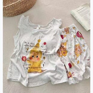 Soft and Cute Star Print Camisole Pajama Set with Padded Bra for Women Summer Lace Vest and Shorts Loungewear Set