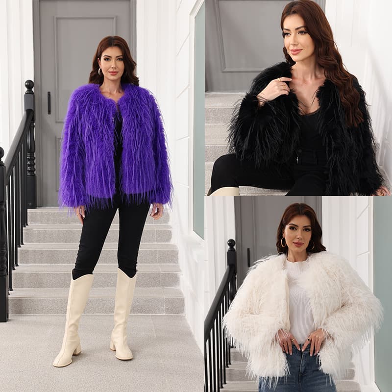 Cross-border Source European and American Faux Fur Fox Fur Washable Long Hair Coat Women's Short Winter Plush Cardigan Loose Fit