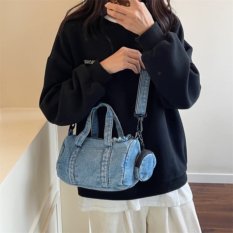 Denim bag women's summer 2025 new versatile shoulder crossbody bag casual high-end popular portable pillow bag