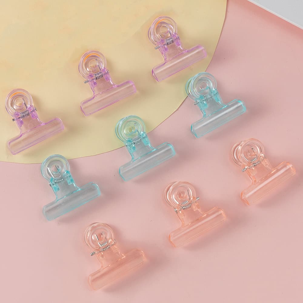 High aesthetic ice-transparent long-tail clips for students, INS girly test paper clips, acrylic notebook receipt storage clips.