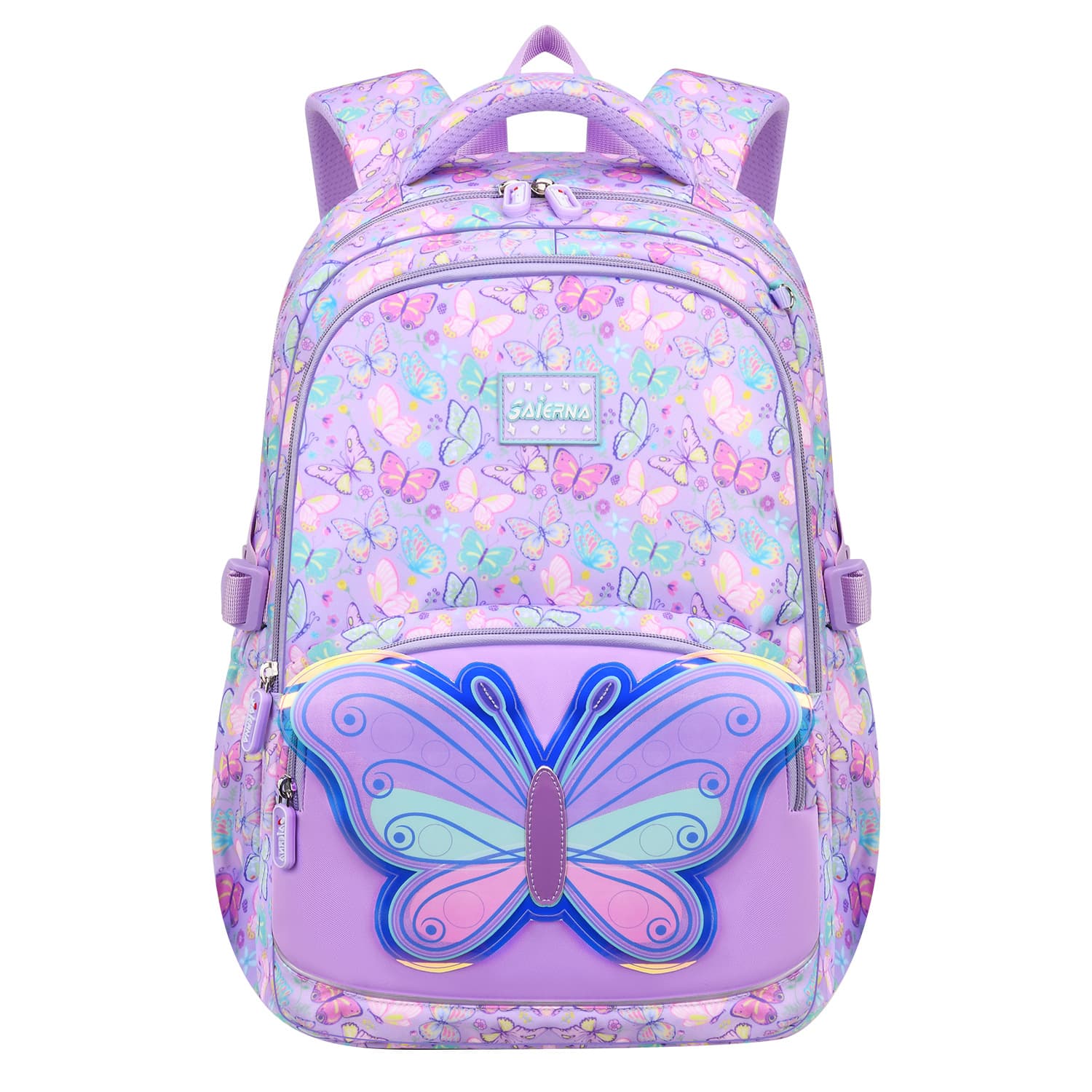 CPC Certified Amazon New Butterfly 3-Piece Kids Backpack Set, Cute Doodle Design, Large Capacity Elementary School Backpack