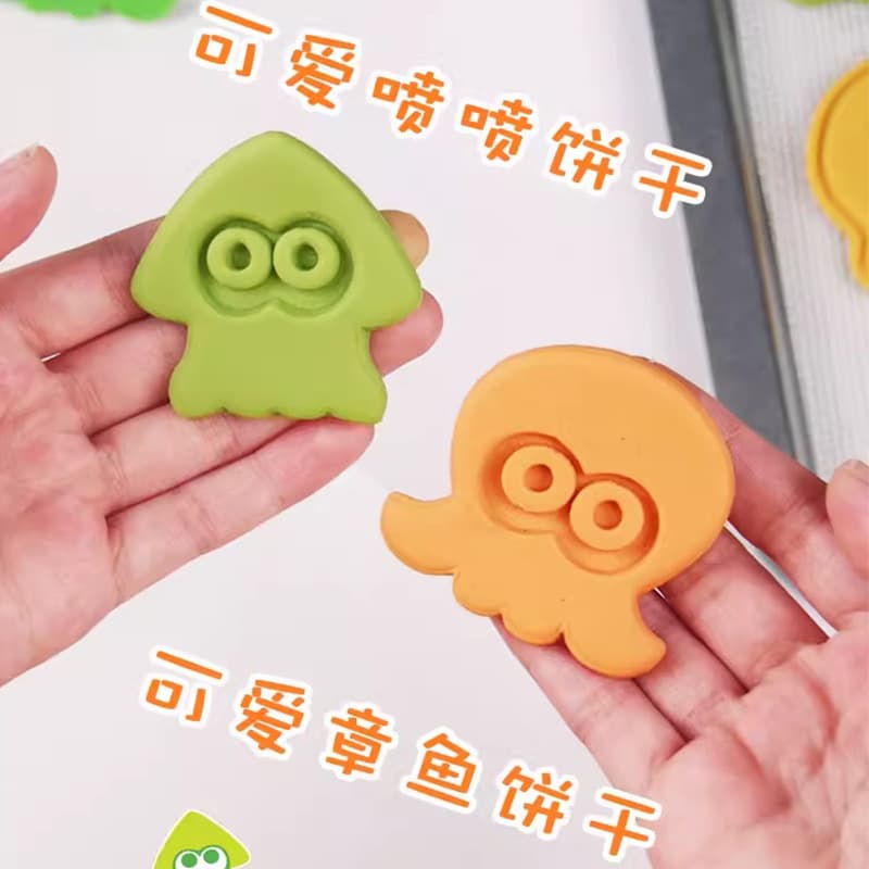Splatoon Squid Cookie Stamp Mold Squid Octopus Splatoon Cookie Baking Tool