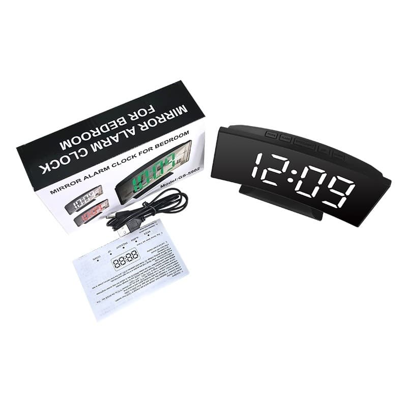 Manufacturer wholesales new RGB color display large screen electronic clock with dual USB smart mirror alarm clock for Amazon cross-border e-commerce.