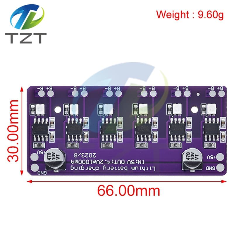 6-Channel 4.2V 3.7V Independent Charging Array 18650 Lithium Battery Charging Circuit Simultaneous Charging for Electric Vehicles