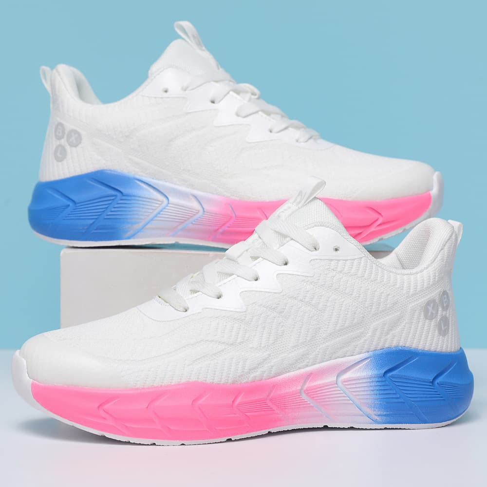 Spring Unisex High-Elasticity Knit Mesh Breathable Thick Sole Ultra-Light Cushioning Casual Running Shoes