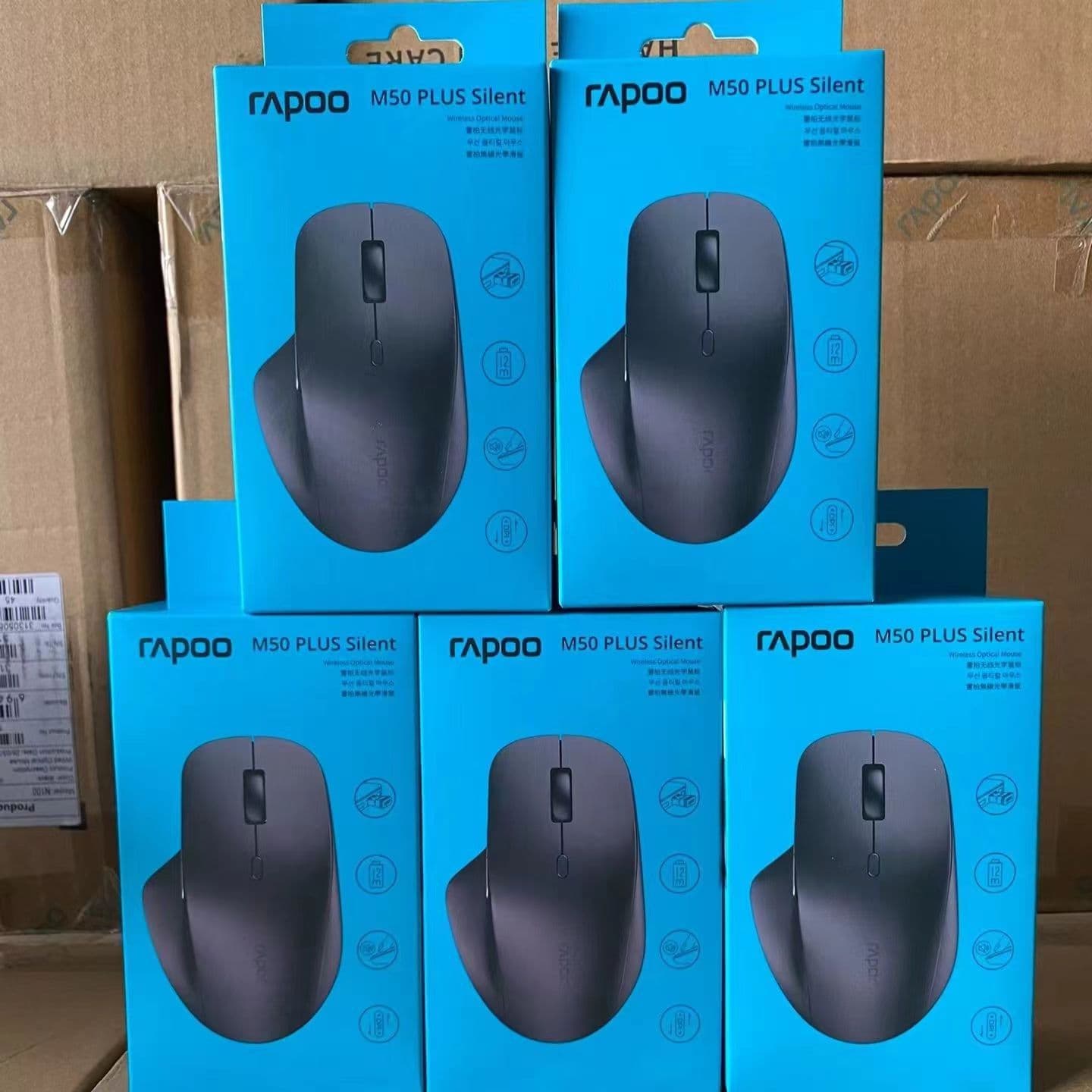 Authentic Rapoo M50 PLUS wireless mouse for large hands, 4-level DPI adjustable, soft keys, long battery life