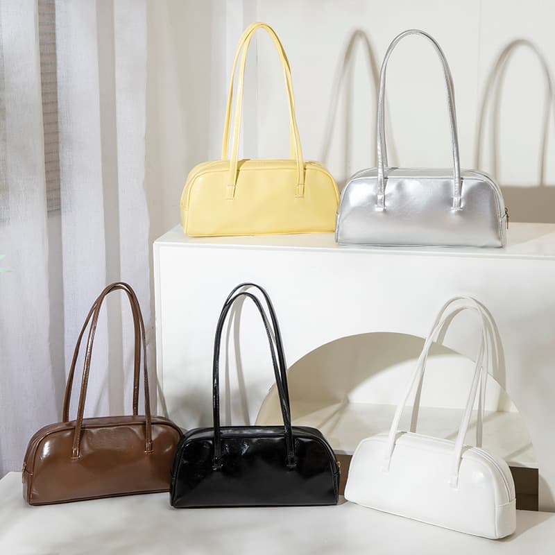 Women's Handbag 2025 Summer New Fashion Solid Color Baguette Bag Casual One-Shoulder Handbag Underarm Bag Dropshipping