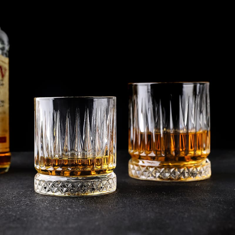 Japanese Crystal Glass Old Fashioned Glass Classic Striped Whiskey Glass Bar Vodka Glass Beer Cup