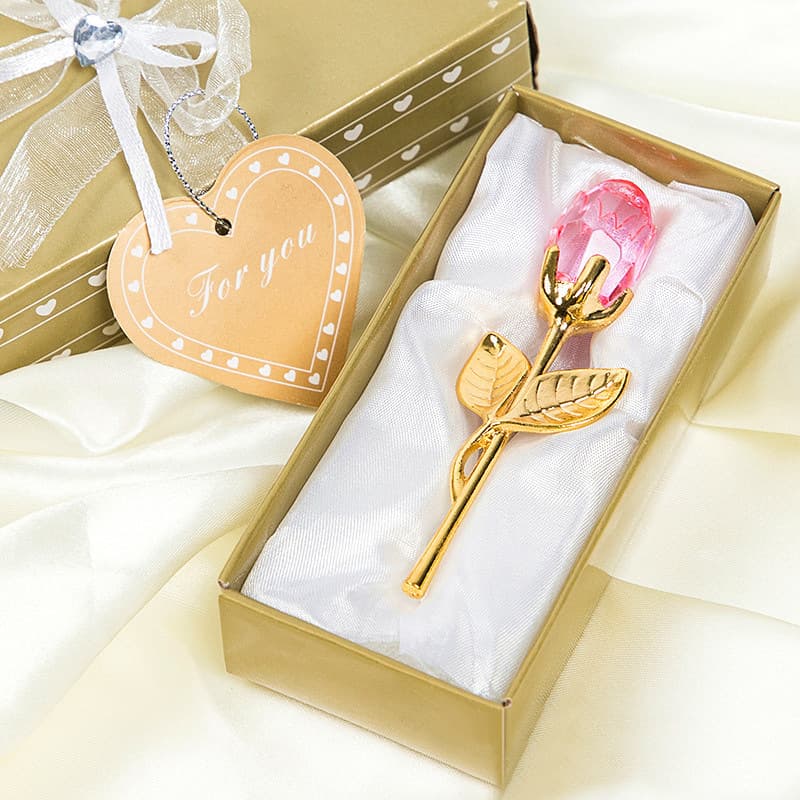 Crystal Rose Flower Artisanal Products Innovative European Style Wedding Gifts Mini Gifts Home Decorations Micro Model