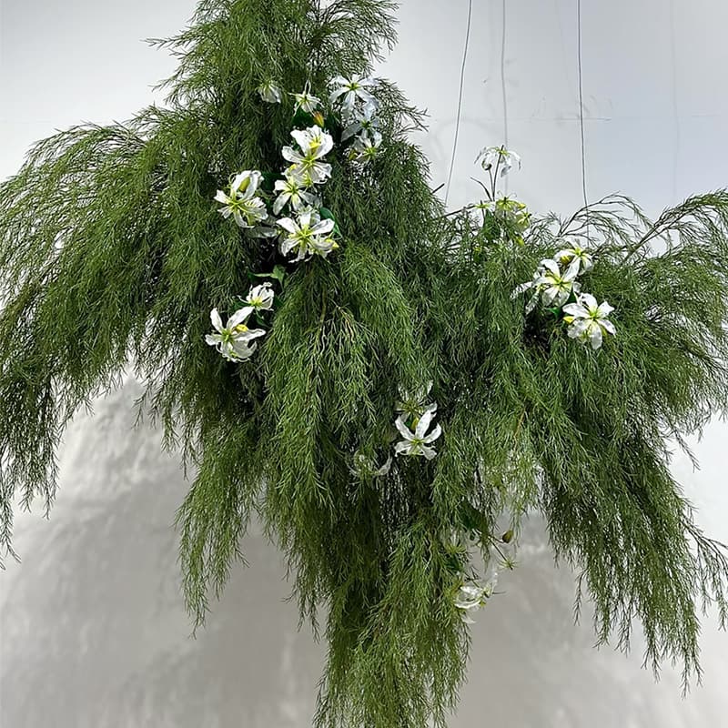 Trending Artificial Green Plants Simulation Asparagus Grass DIY Flower Pillar Wedding Decoration Hanging Air Plant Wall Decor