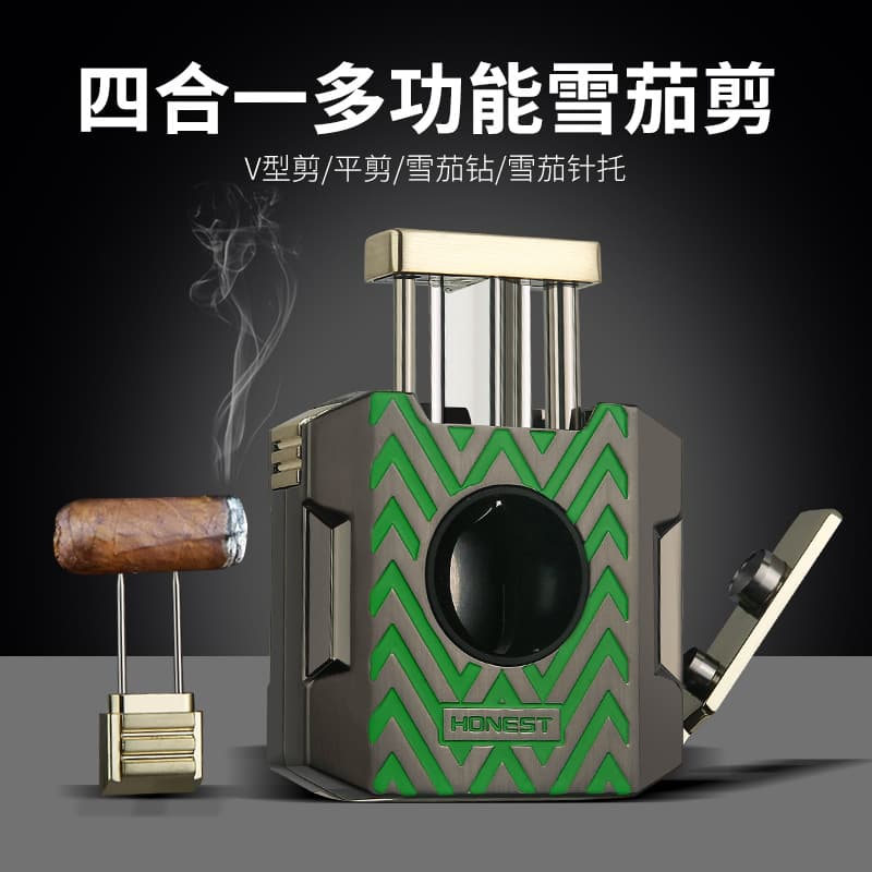 Baicheng Baida 1# Portable Cigar Cutter Set with Metal Body for Cigars - Creative Multifunctional V-Shaped Cigar Cutter