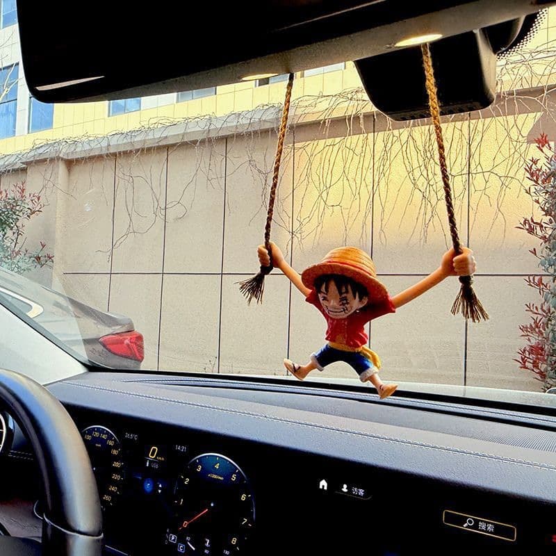 Inosuke and Luffy Car Hanging Ornament Creative Interior Rearview Mirror Decoration
