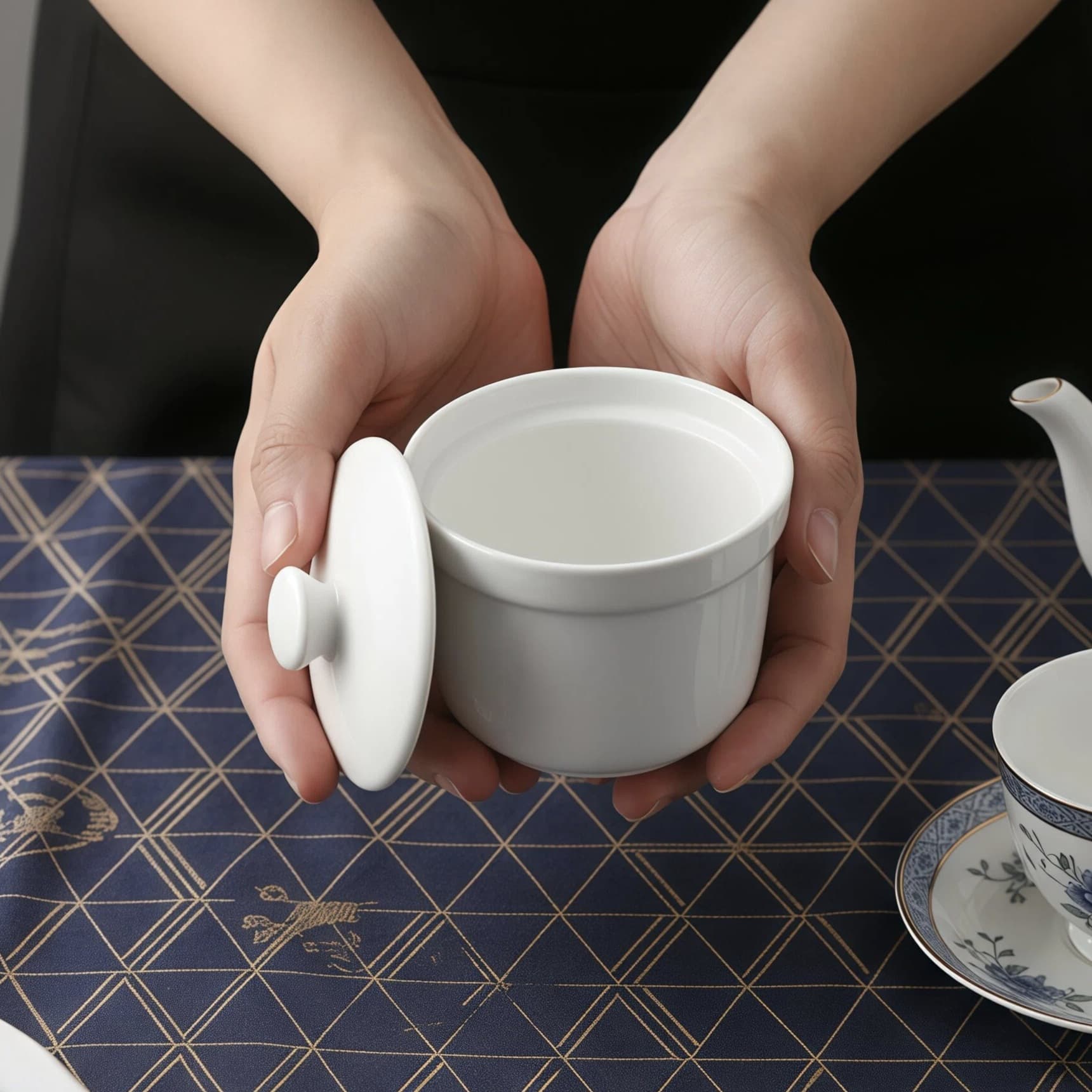 Soup Stewing Pot, Shaxian Steamed Soup Pot, Bird's Nest Steaming Pot, Turtle Jelly Pot, Ceramic Dessert, Buddha Jumps Over the Wall, Star-rated Hotel Ceramic