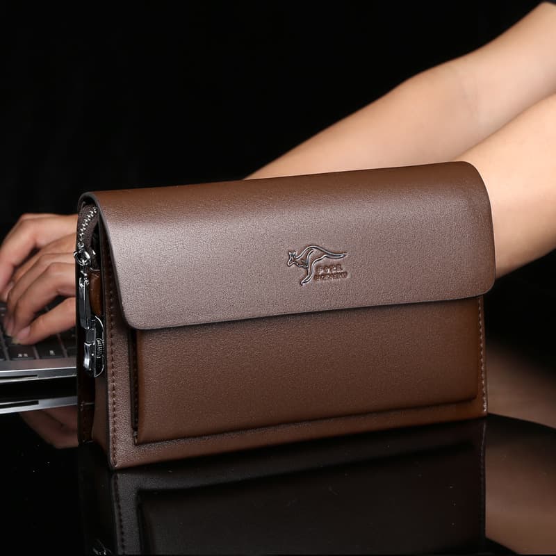 Multi-Card Slot Password Lock Bag, New Men's Anti-Theft Handbag, High-End Texture, Large-Capacity Business Clutch Bag, Briefcase