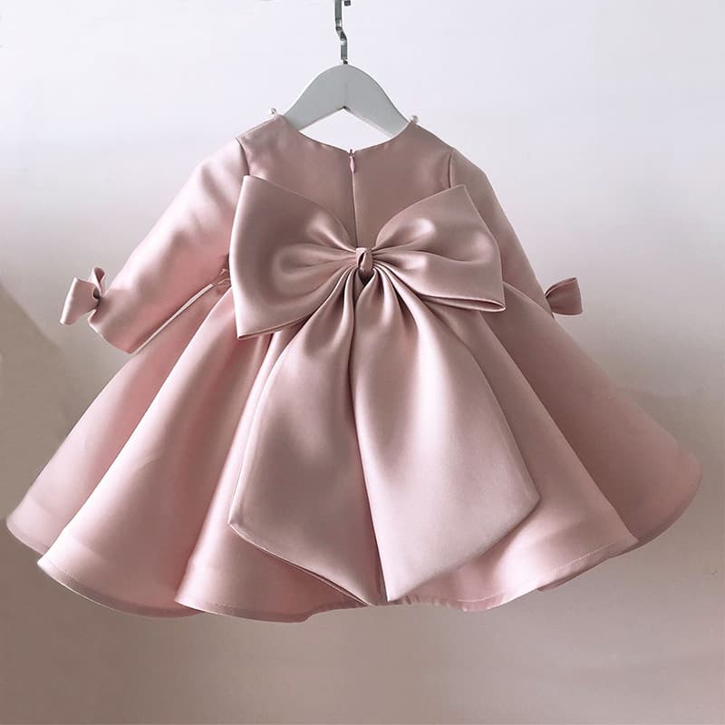 Baby one-year-old dress female baby birthday little girl piano performance dress flower girl pink children's dress princess dress