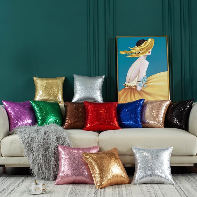 Glitter solid gradient cushion covers, ins cross-border New Year Christmas sofa cushions, office lumbar support