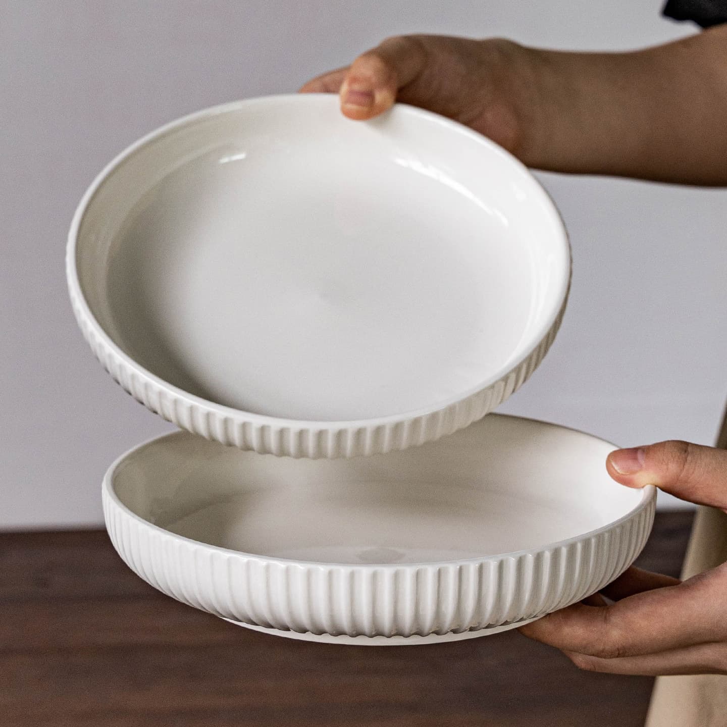 Simple and versatile deep dish household ceramic dish plate dessert plate pasta plate ceramic hotel dinner plate breakfast plate Weixia