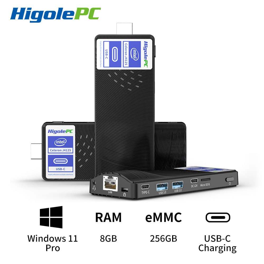 Mini PC Stick 4K HD Video Gaming Home Office Small Computer J4125 Portable USB Host CPU Intel Platform 8GB RAM 128G SSD