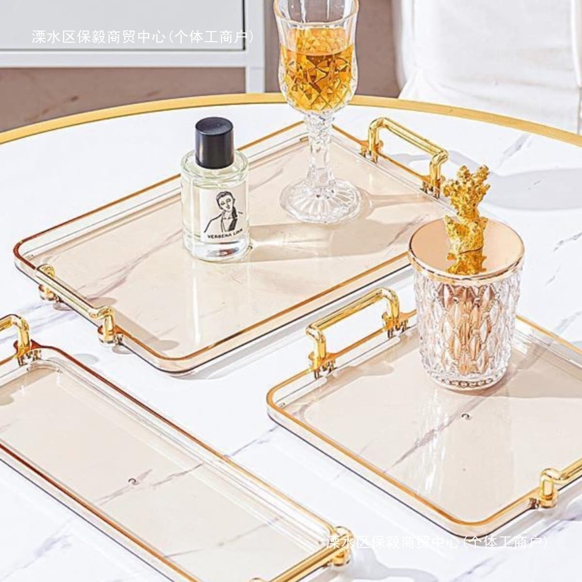 Light Luxury Rectangular Water Cup Tray Home Living Room Tea Cup Storage Plastic Fruit Plate Dinner Plate Cup Tea Tray