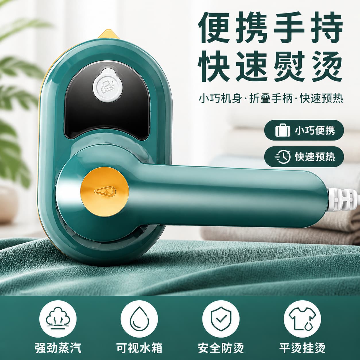 Portable Handheld Mini Steam Iron Machine Small Home Use Flat Ironing Machine Integrated Portable Hanging Garment Steamer