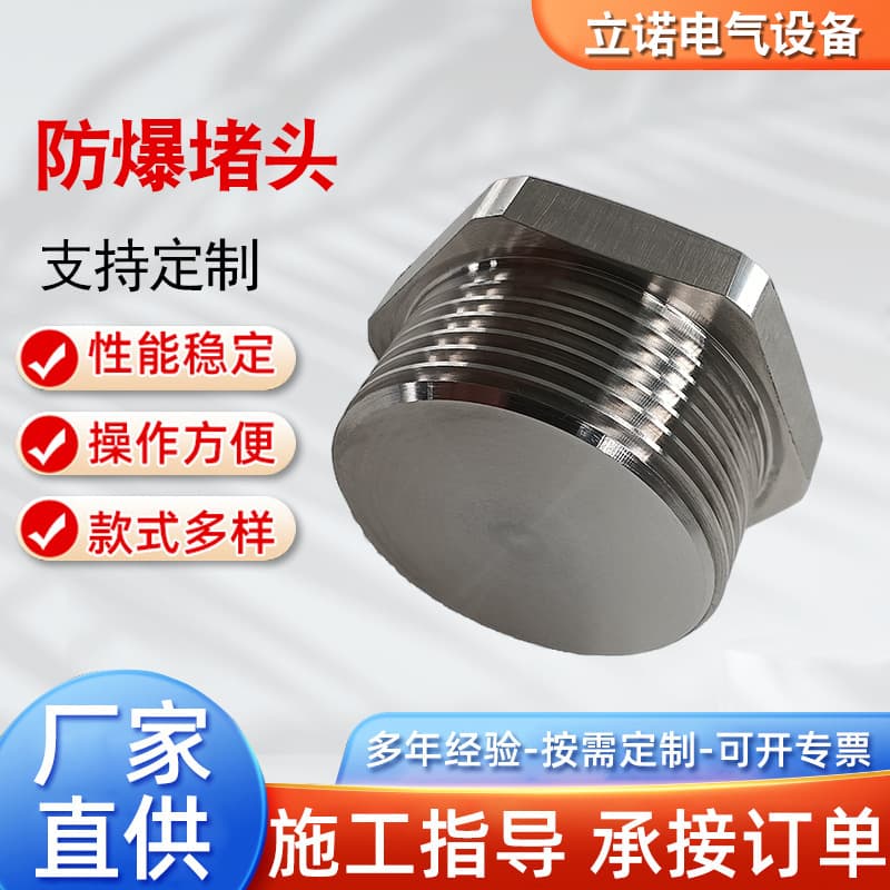 304 stainless steel explosion-proof plug, external hexagon explosion-proof box sealing plug, solid external thread blind cap threaded cover