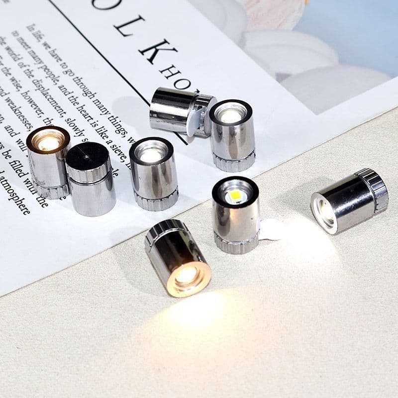 Cross-border electroplated colored mini LED light barrel, white light, children's glowing craft accessory, mini decorative light, twist-on