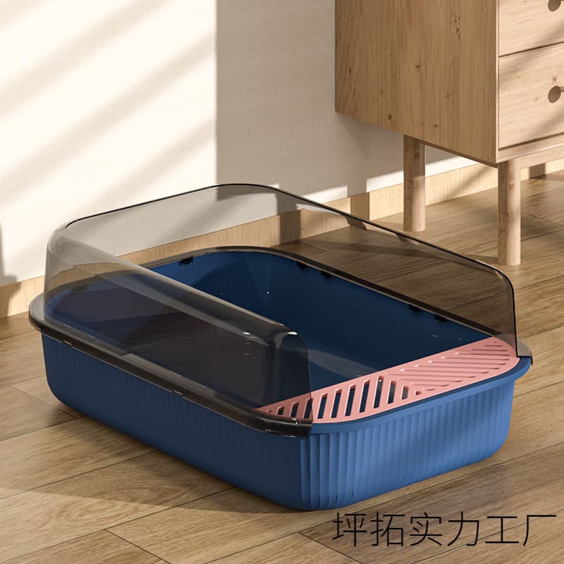 Manufacturer wholesale semi-enclosed cat litter box extra large anti-splash cat toilet creative extra large cat litter box cat supplies