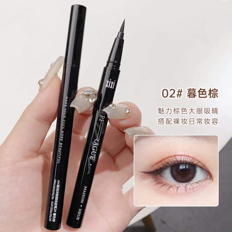 xixi makeup eyeliner pen sweat-proof smudge-resistant quick-dry liquid eyeliner pen for beginners brown hard tip black affordable