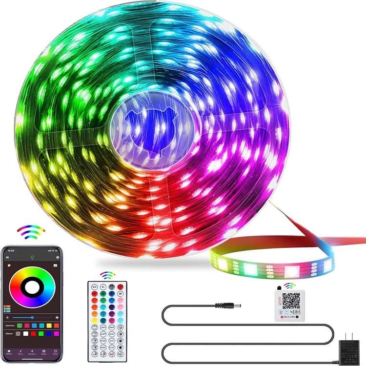 E-commerce Best-Selling Light Strip Kit 3535 RGB LED Strip 24V 16 LEDs 44-Key Bluetooth Music Light Bar Ultra-Thin Kit
