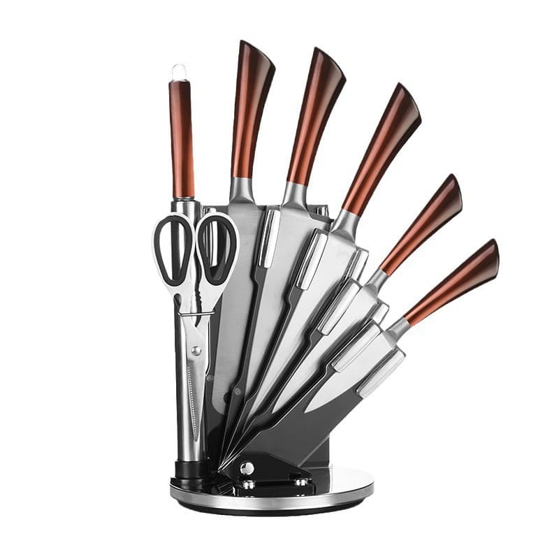 Stainless Steel Hollow Handle Kitchen Knife Set, 8-Piece Gift Set, Household Kitchen Knife