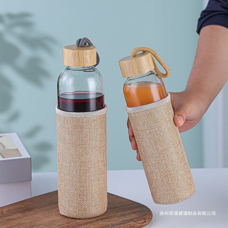 Cross-border popular high borosilicate glass cup coffee cup glass water cup female high-looking outdoor sports water cup logo