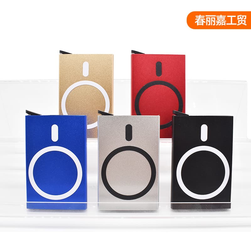Magnetic Bottom Push Card Case Aluminum Alloy Card Holder Auto Pop-Up Card Wallet ID Card Holder Credit Card Bank Card Box