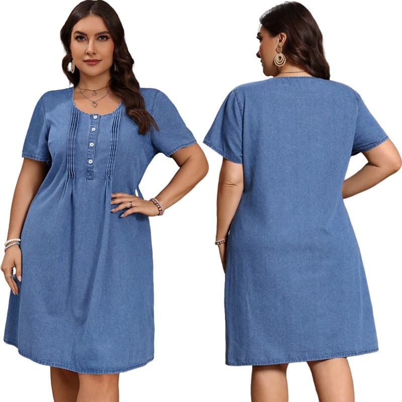 Women's Summer Dress for Cross-Border European and American Amazon, New Plus Size, Artistic Loose Fashion Long Dress V-Neck