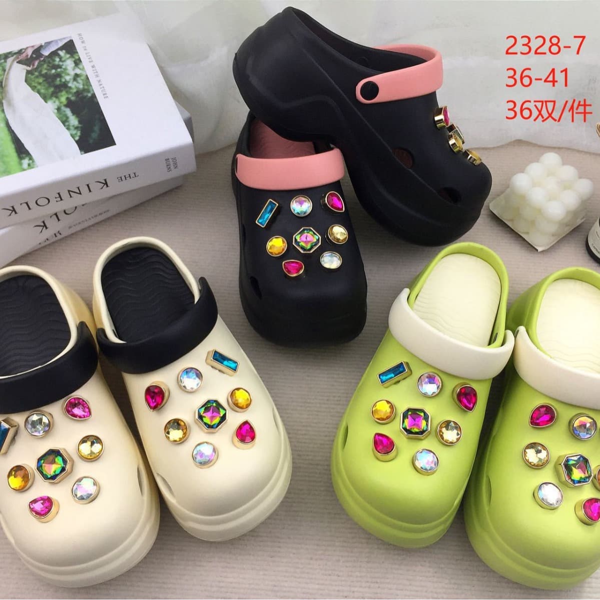 Creative Croc Sandals Women Cross-Border New Chunky Platform Clogs Women's EVA Anti-Odor