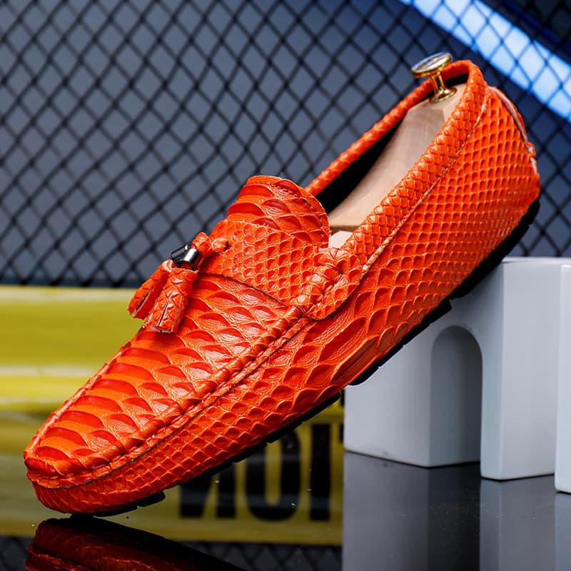 Cross-border Men's Casual Loafers Fringe Men's Leather Shoes Handmade Vintage British Trendy Shoes Export Leather Shoes Men's Driving Shoes