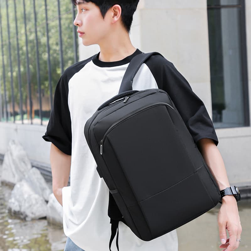 Business Casual Dual-Shoulder Backpack for Men 14-Inch Laptop Bag University High School Student Bookbag Oxford Cloth Commuter Bag