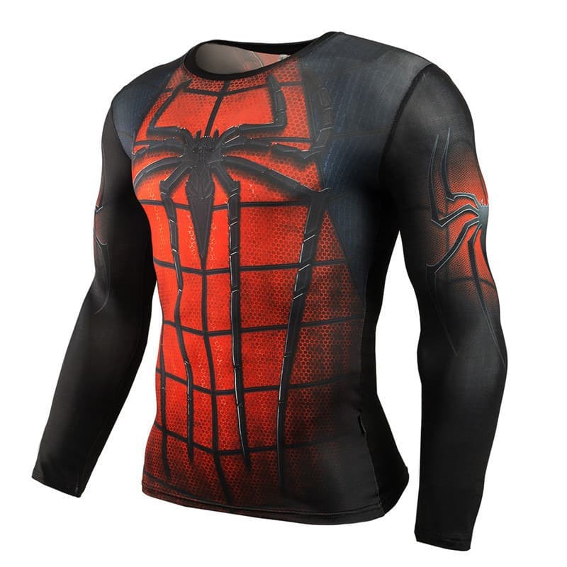 Marvel Superhero Series Digital Print Men's T-Shirt Long Sleeve Top Versatile Cross-Border New Hot Sale