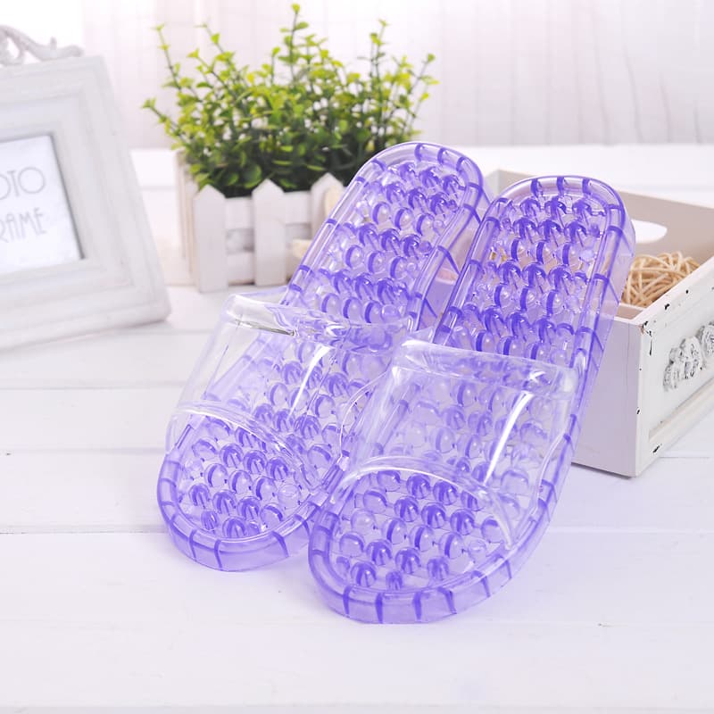 Bathroom Shower Slippers for Women, Hollow Anti-Slip, Hotel Supplies, Plastic Slippers for Couples, Men's Massage Slippers