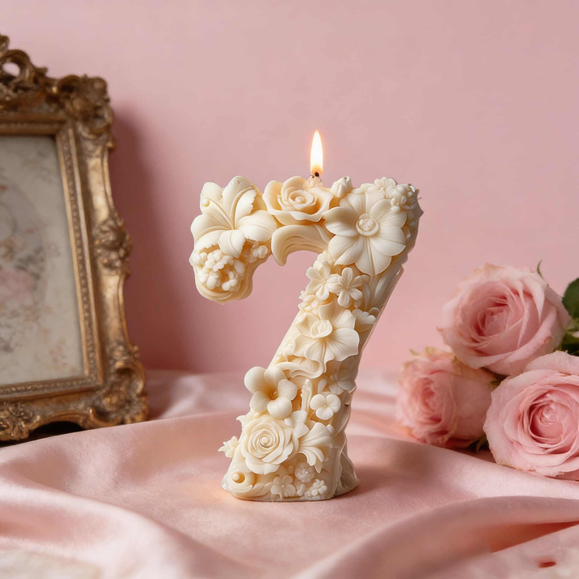 Wenxin Floral Digital Aromatherapy Candle Silicone Mold DIY Diffuser Ornament 3D Digital Plaster Silicone Mold
