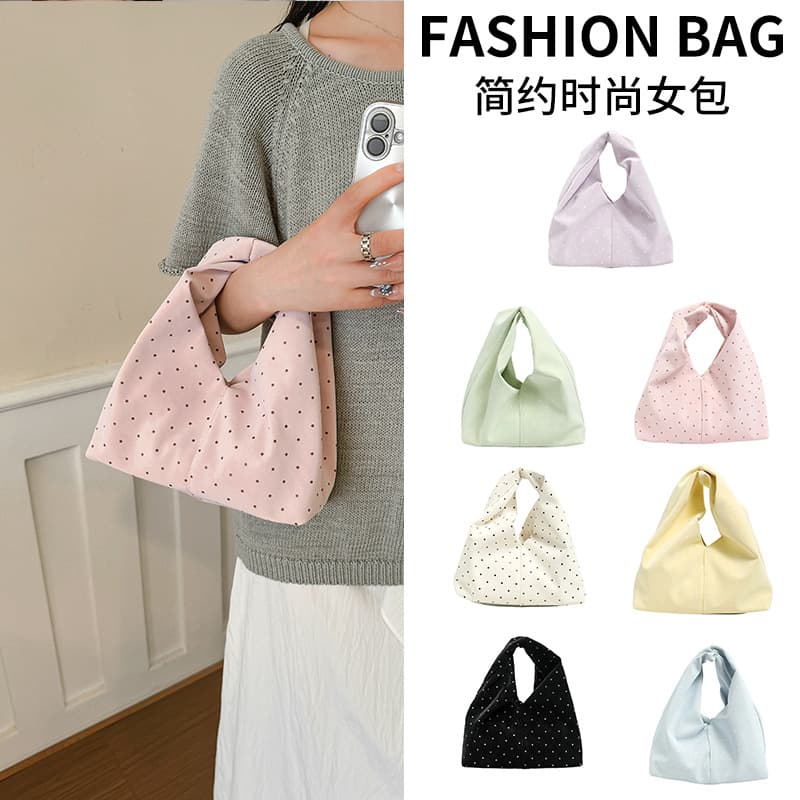 2026 New Niche Design Minimalist Fashion Large Capacity Polka Dot Handbag Fashion Large Capacity Commuter Handbag