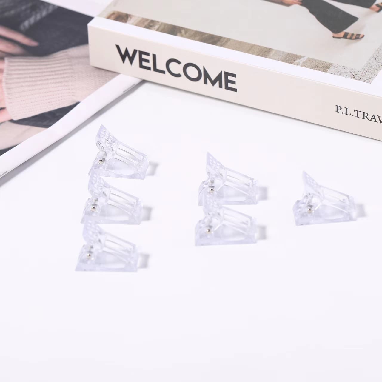 Cross-border spot nail art acrylic clips, nail art fixing clips, nail extension clips, nail fixation aids acrylic gel