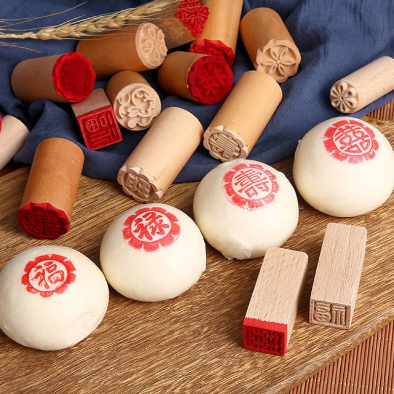Wooden mooncake stamps, embossed stamps for pastries, steamed buns, Suzhou-style mooncakes, pastries, and baking molds