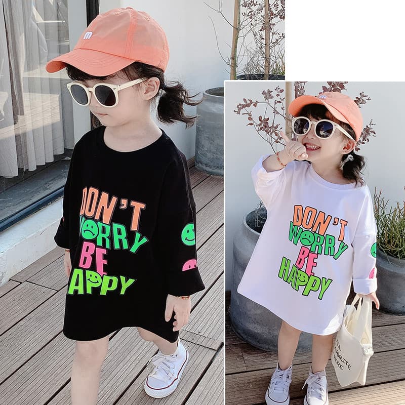 Wholesale Children's Clothing Girls Dress 2026 Spring Kids Long Sleeve Letter Print Base Layer Sweatshirt Long Skirt Drop Shipping