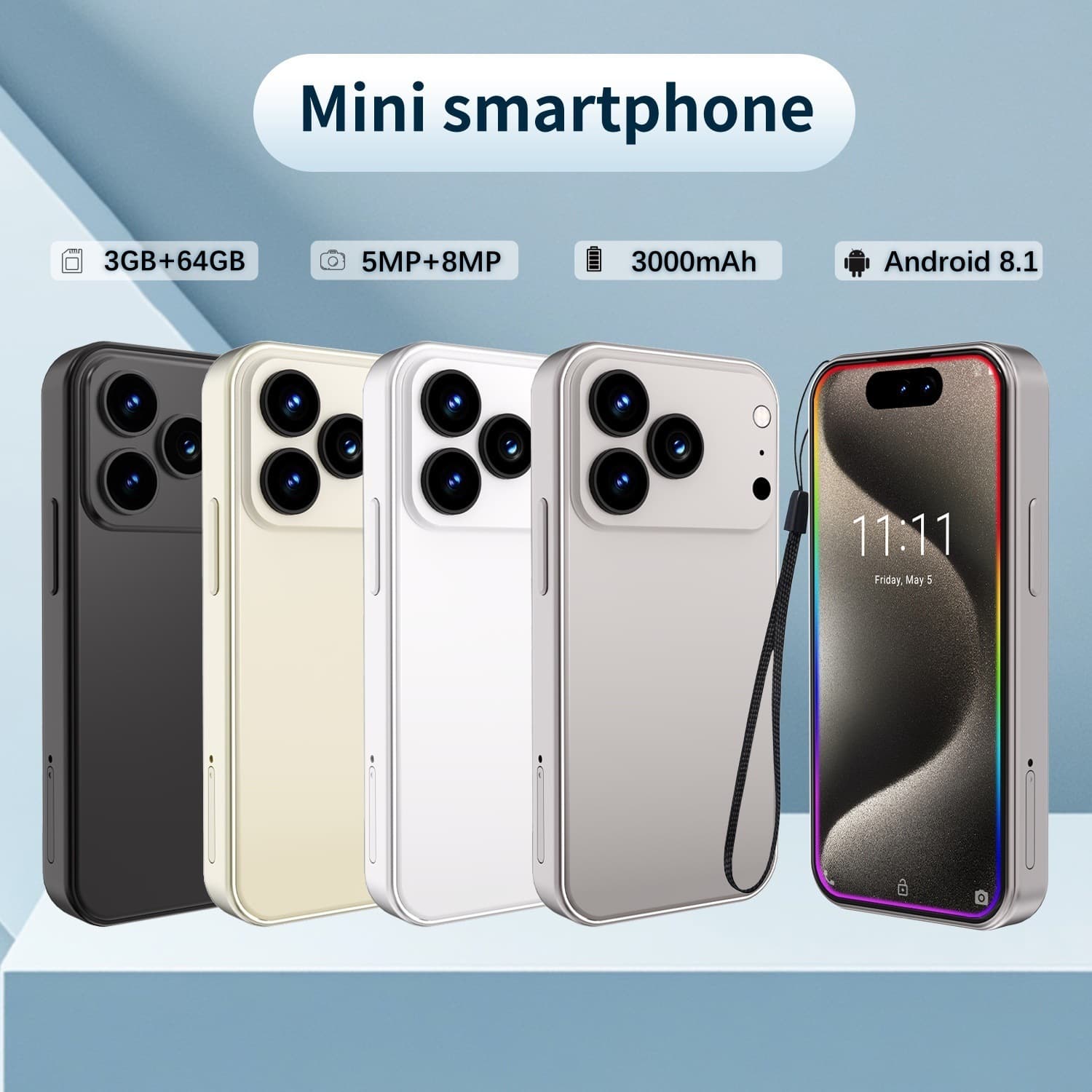 i17mini Cross-border New Creative 4.0-inch Android Smartphone Student Mini Foreign Trade Phone in Stock