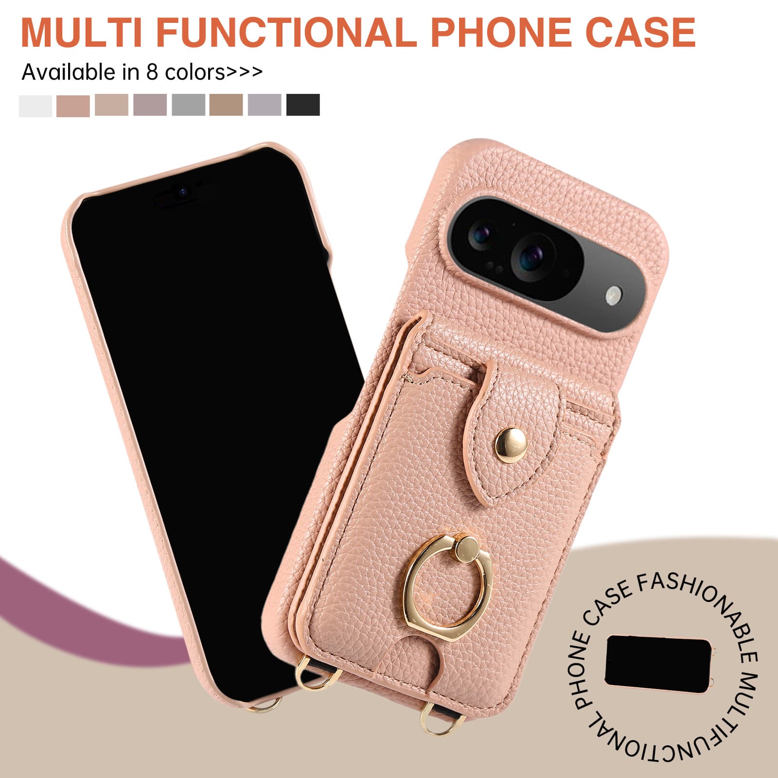 Suitable for Google Pixel9 Pro XL mobile phone case, crossbody card, Google8A ring holder, Sony 10VI