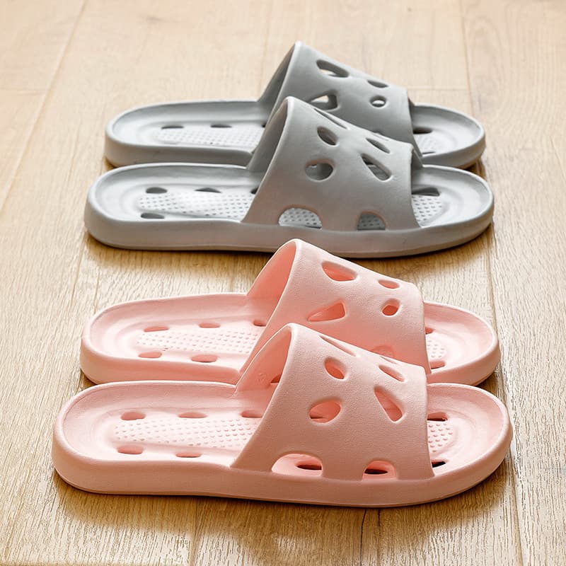 Hotel Slippers for Couples, Quick-Dry Anti-Odor Bathroom Slippers with Drain Holes for Women and Men, Summer Unisex One-Bar Slippers